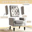 Chaises d'appoint hautes à oreilles, chaise moderne en bois de polyester gris pour la maison