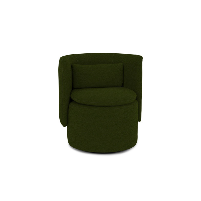 Finn Swivel Barrel Chair, Olive Polyester