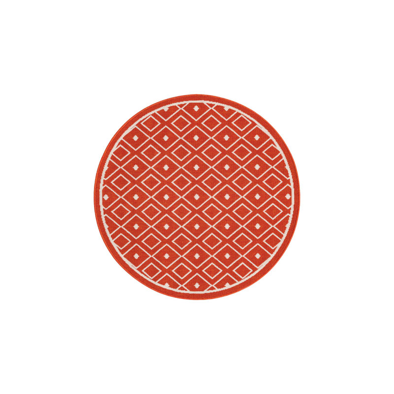 Fabriciana Geometric Indoor / Outdoor Rug, Round 4'1"