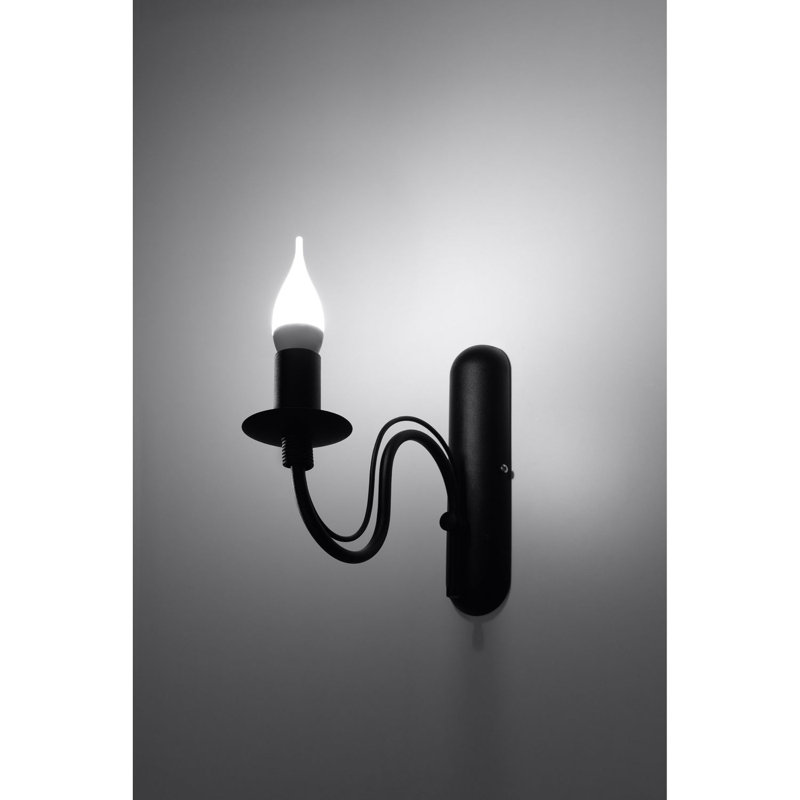 Elnora Candle Wall Light, Black