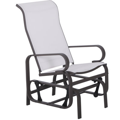 Planeur de jardin beige - Tissu chauffant, soutien robuste, balanceur d'extérieur à bascule agréable, construction légère et stable.