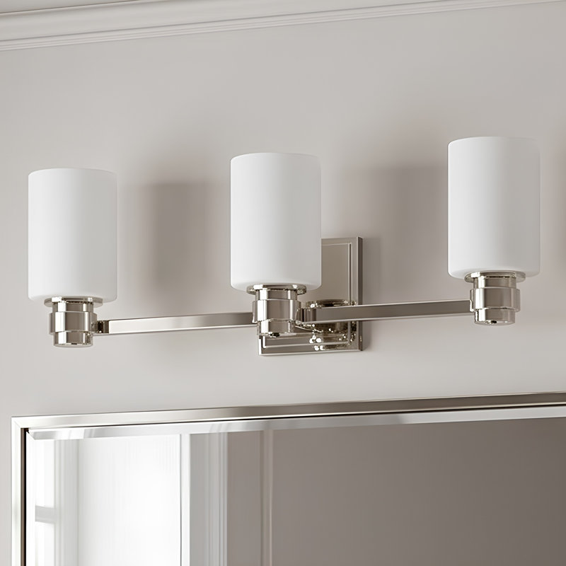 Applique murale de salle de bain Rheingold 24 po à intensité variable, style traditionnel, en nickel poli, Polished Nickel