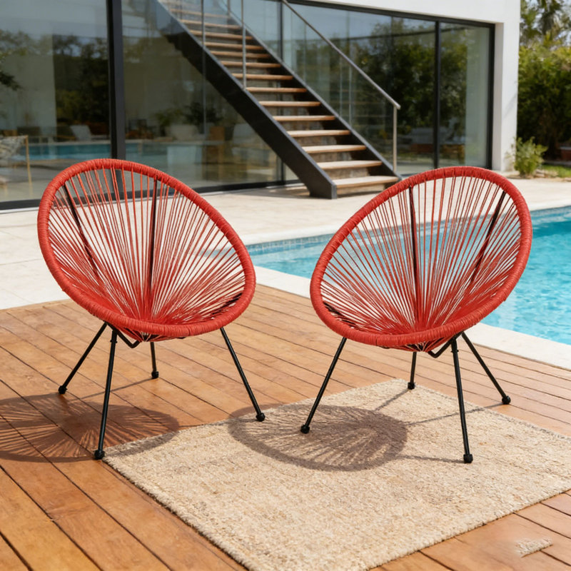 Ensemble de chaise longue de patio, Orange