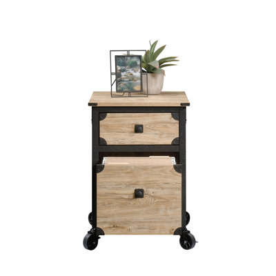 Piédestal de bureau recyclé naturel et beige - coulisses lisses pour une ouverture de tiroir sans effort, format lettre, transport facile, style industriel pour s'agencer au décor, spacieux