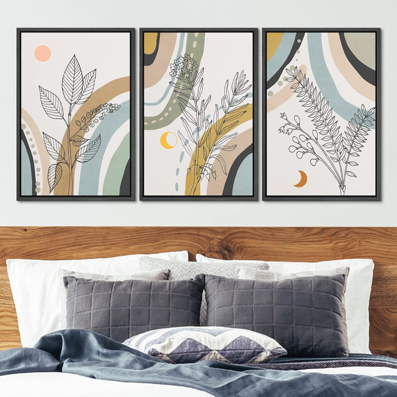 Impression sur toile 3 pièces, Noir, H 36 po x l 24 po x P 1,5 po