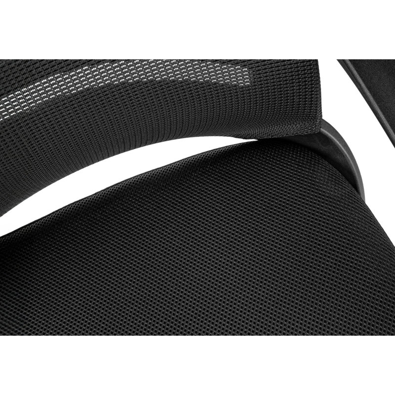 Chaise de bureau ergonomique et pivotante, hauteur réglable et siège extra large, filet noir et métal, pour chaise de travail d'ordinateur avec hauteur, pivotante, rembourrée