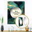 Vinni abstrait vert et or marbre rivière I - miroir mural en marbre, miroir décoratif vert, impression sur métal-663108078