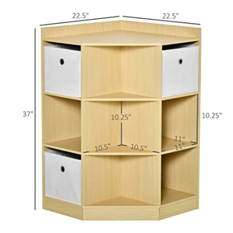 HOMCOM 5 Drawer Horizontal Storage Cube Dresser Unit for Bedroom Closet,  Grey