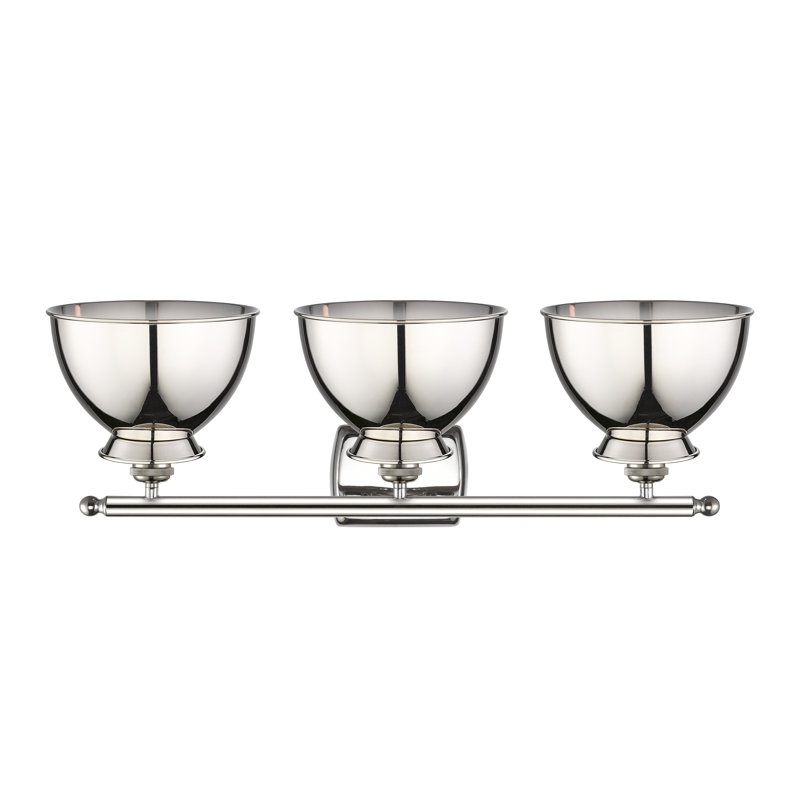 Erastus 3 - Light Dimmable Vanity Light, Polished Nickel, Bulb Not Included, Polished Nickel