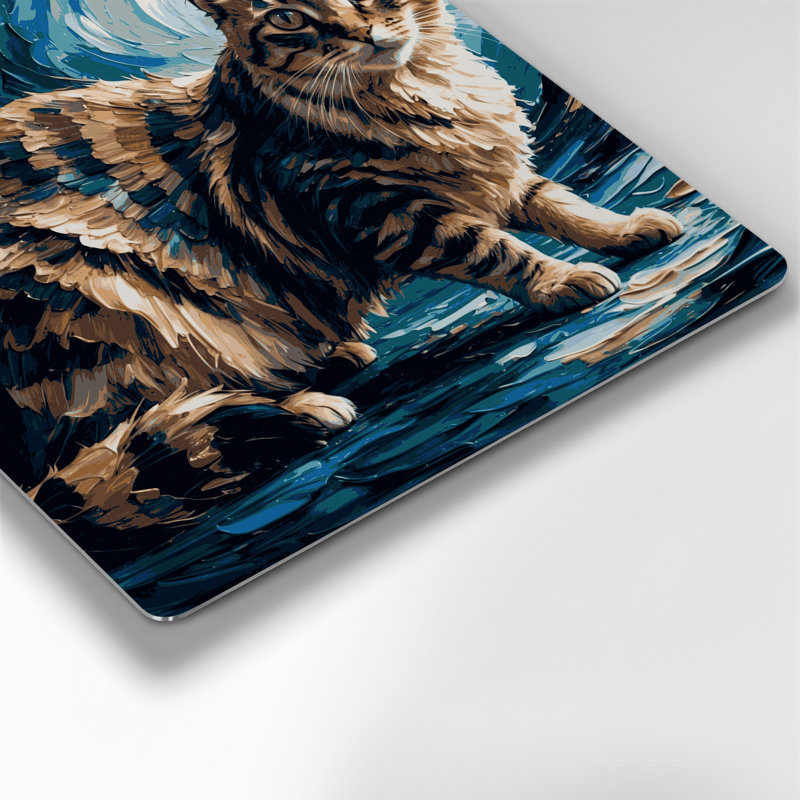 Cats Skookum, art mural gris en métal, H 12 po x l 12 po