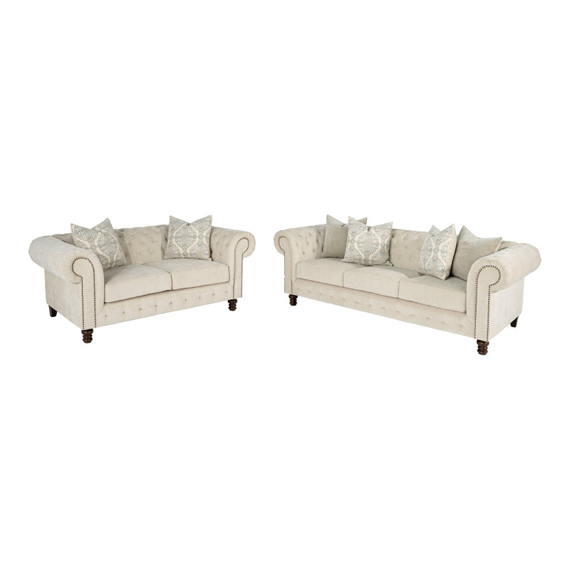 Ensemble de canapé à accoudoirs roulés 2 pièces Eastridge, 2 Pcs: Loveseat, Sofa
