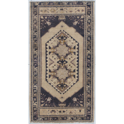 Vintage One-of-a-Kind Rectangle 1'9" x 3'3" Hand Knotted Area Rug