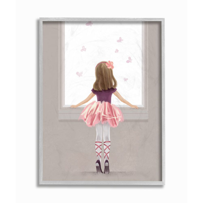 «Little Ballerina Dancer Girl Butterfly» par Daphne Polselli, reproduction d'art graphique, H 20 po x l 16 po