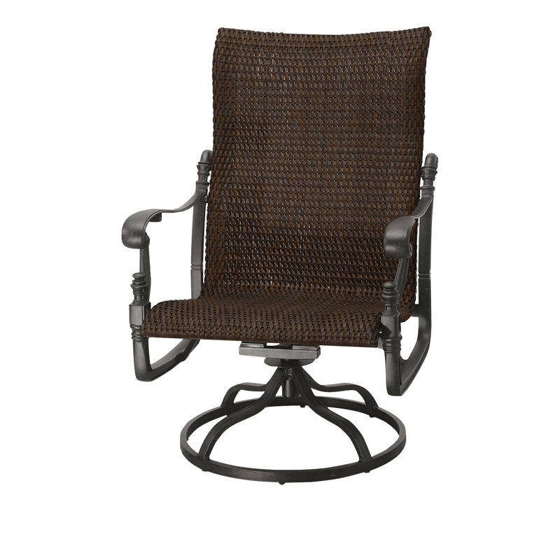 Florence Woven High Back Swivel Rocking Lounge Chair, Chestnut, Desert Bronze