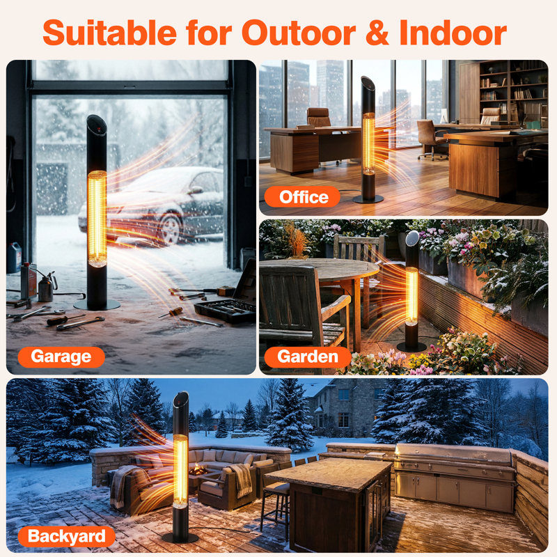 Freestanding Patio Heater Electric Infrared Outdoor Indoor Heater