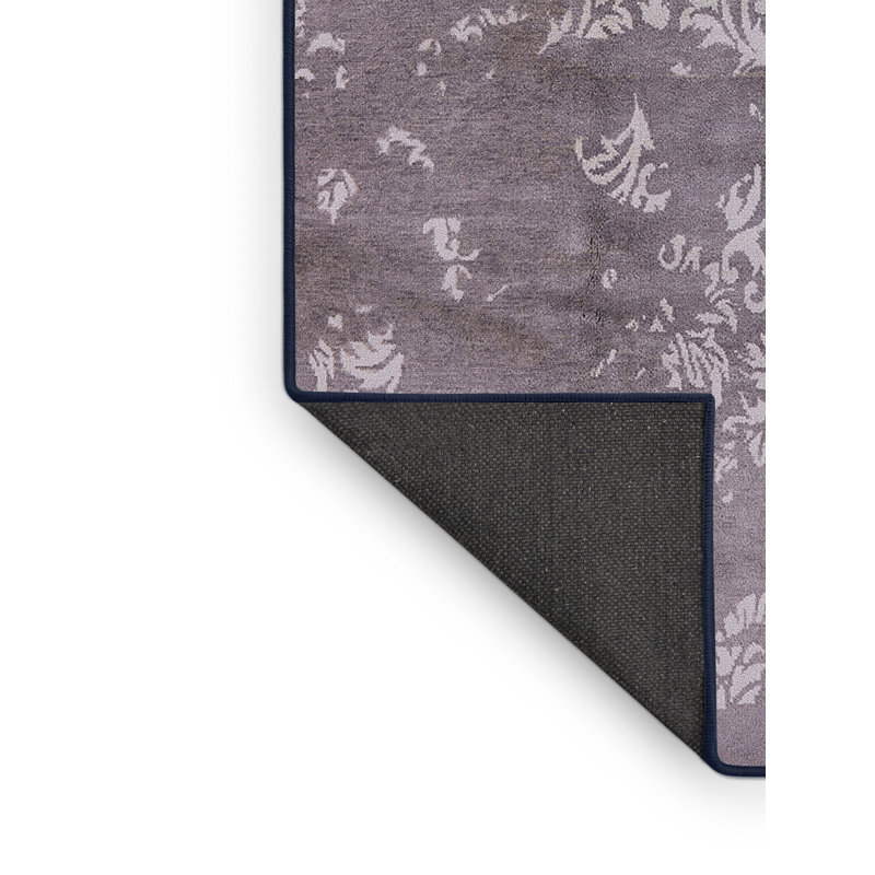 Tapis mauve à motif floral Harrietta, Rectangle 7 pi x 9 pi