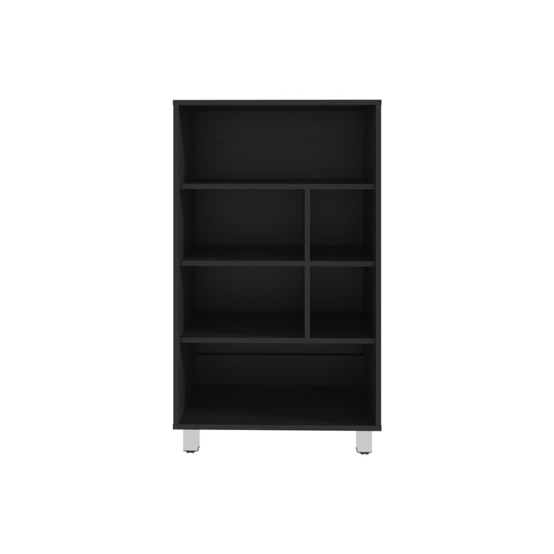 Stylish And Functional Tall Four-Tier Shelf Narrow Bookcase For Organized Storage And Display