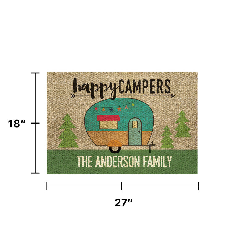 Tapis d'entrée antidérapant Happy Campers 27 po x 18 po, Oui