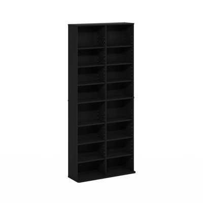 16-Shelf Multimedia Media Storage Tower Rack with Adjustable Shelves
