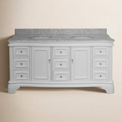 Twain 72" Carrara Marble Double Bathroom Vanity