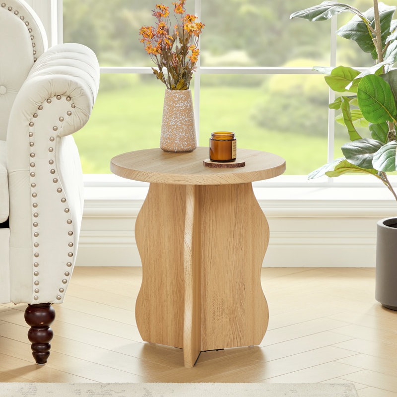 Table de bout ronde, 2, Naturel