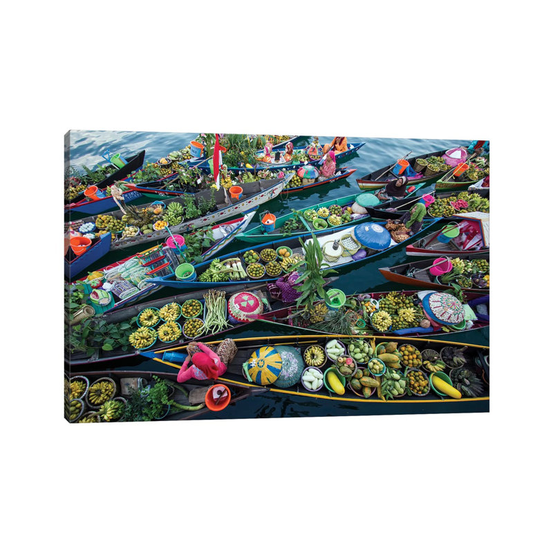 Banjarmasin Floating Market by Fauzan Maududdin - Wrapped Canvas Print