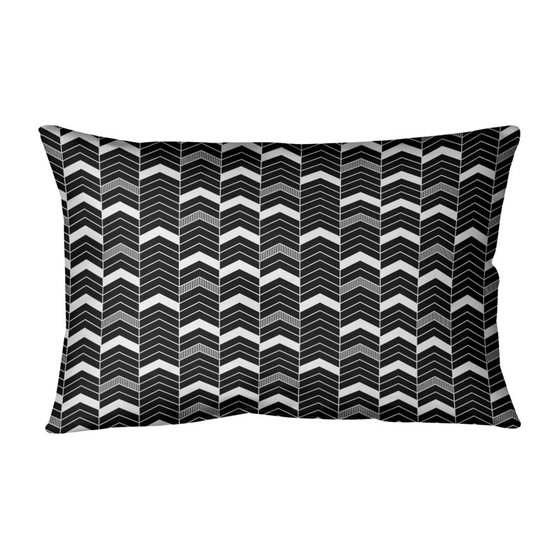 Coussin Rhonda, H 14 po x l 20 po, Pas de bourre, Noir