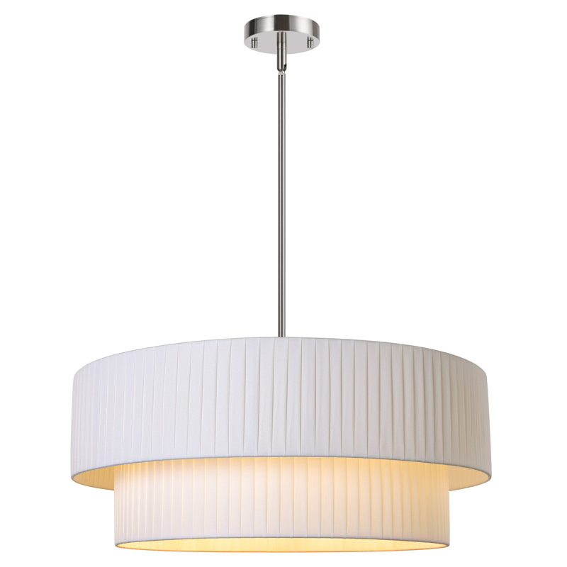 Lustre tambour à 3 lumières Reihan, Noir mat, H 9,2 po x l 23,6 po x P 23,6 po