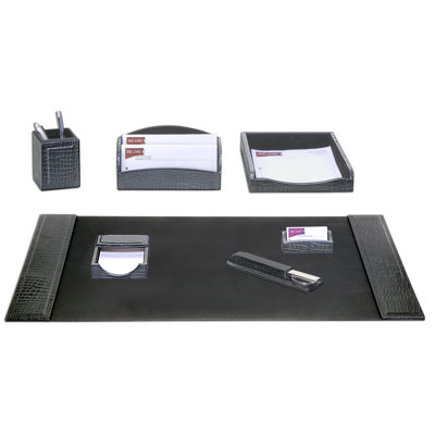 Faulks Leather Desk Organizer Set