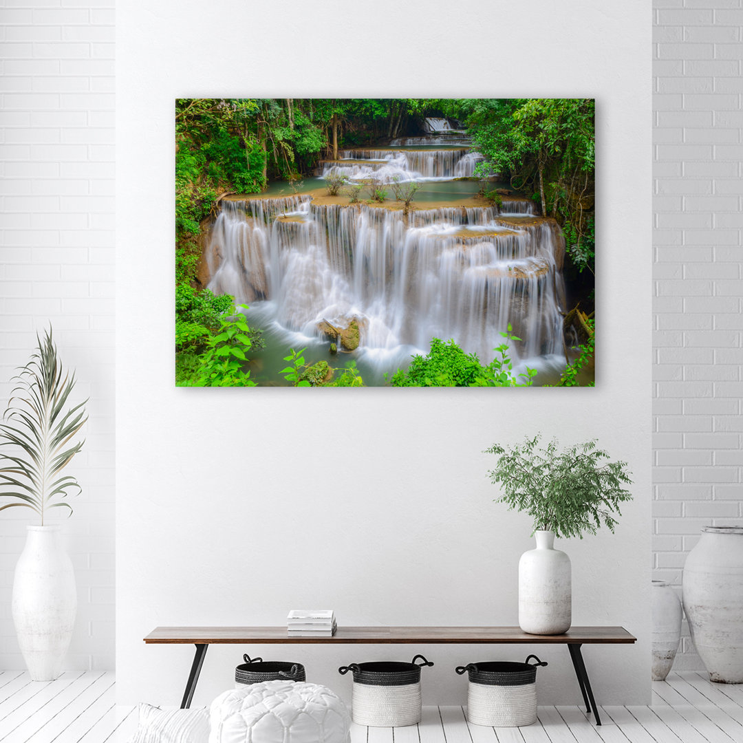 Leinwandbild, Wasserfall Natur Wald