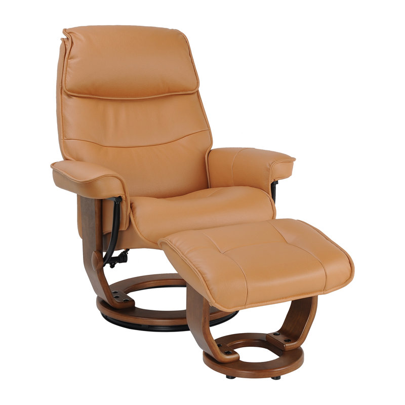 Upholstered Swivel Recliner with Ottoman - 360° Swivel, 135° Recline