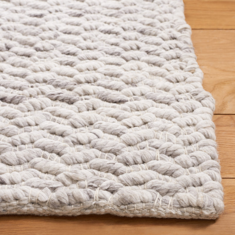 Tissé à la main Eecles recyclé à la main P.E.T. Tapis argenté, Rectangle 4 pi x 6 pi