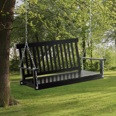 Balancelle à 2 places pour patio avec balançoire et lattes, capacité de poids de 440 lb