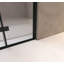 Porte de douche pliante, verre trempé de 1/4 po (6 mm), cadre en aluminium noir mat, film antidéflagrant