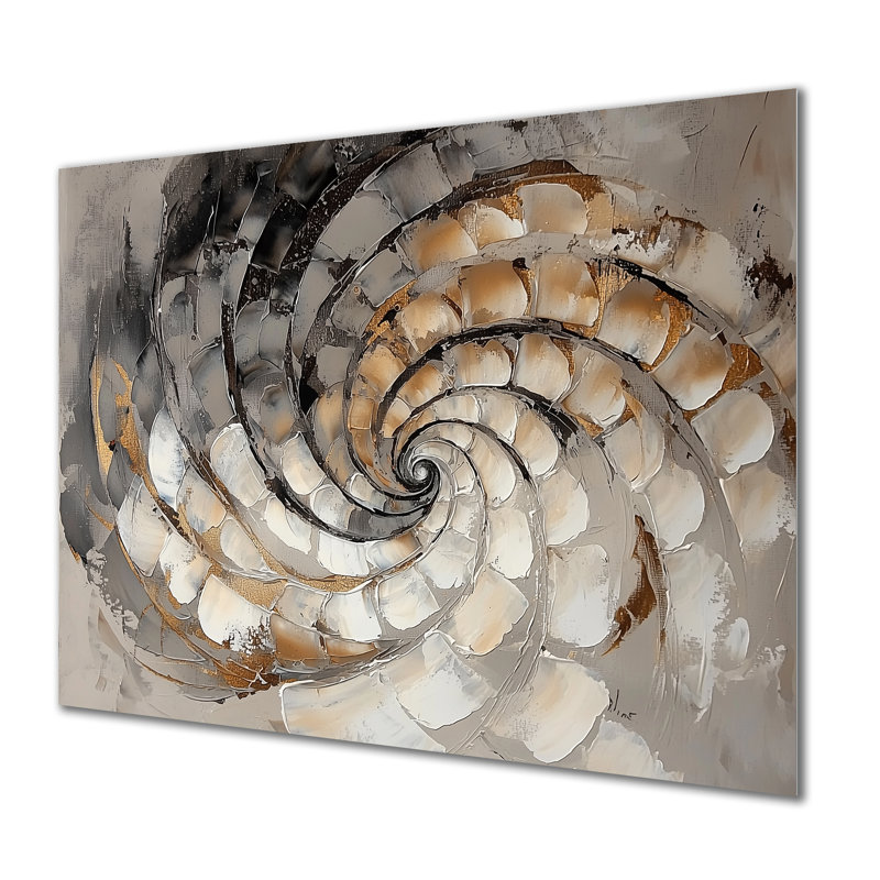 Luminous Abstract Spiral II - Waves Metal Wall Art, Modern Metal Print, 34" H x 44" W x 0.84" D