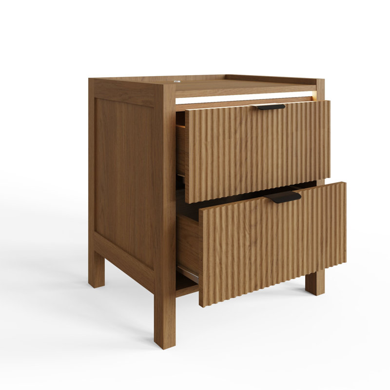 48cm W Manufactured Wood Bedside Table