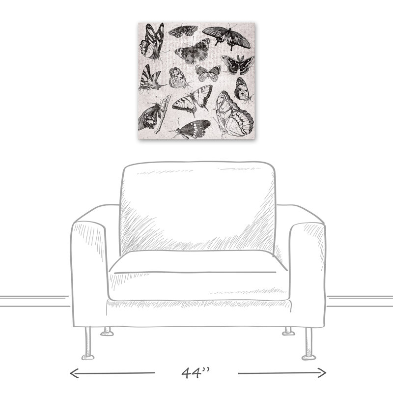 " Grayscale Butterflies ", 20" H x 20" W x 1.25" D