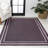 Mariques Classic 2-Stripe Border Washable Dark Purple/Light Purple Rug-1246096226