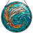 7.8"H Dolphin Wave Stained Glass Window Panel-1287564091