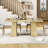 Modern Dining Table, Rectangular Wooden Kitchen Table, Long Dinner Table with Storage-1836990086