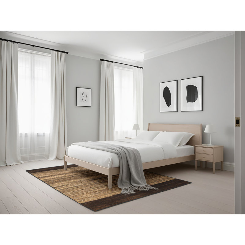 Tapis décoratif multicolore à motif abstrait, Rectangle 5 pi x 7 pi