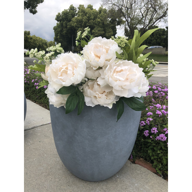Pot à fleurs en béton Karola, H 9 po x l 10 po x P 10 po, Ciment