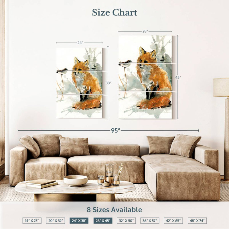 Brampt Fox And Friend, 38" H x 24" W