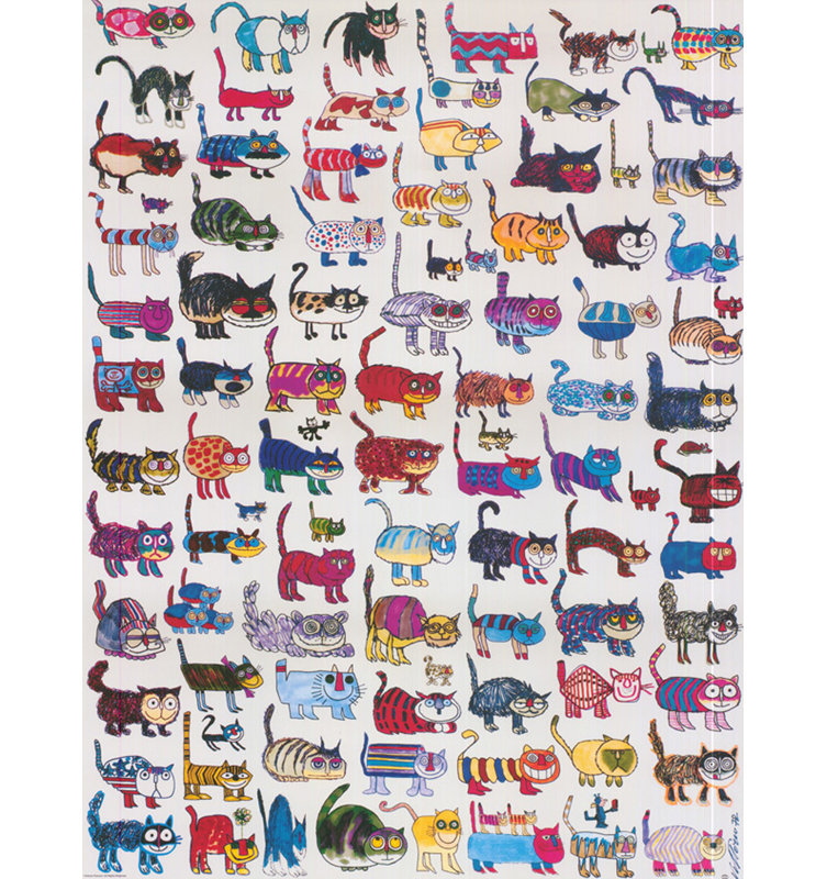 100 Cats and a Mouse, 37" H x 28" W