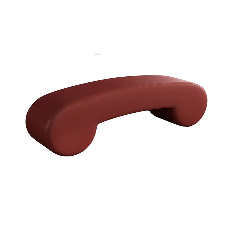 Banc rembourré en cuir Tierone Match, Rouge