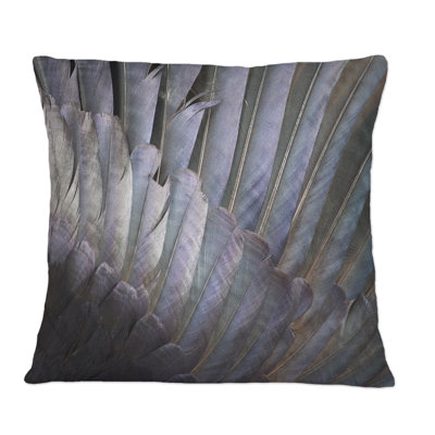 Plumes noires et blanches - Coussin décoratif à imprimé traditionnel