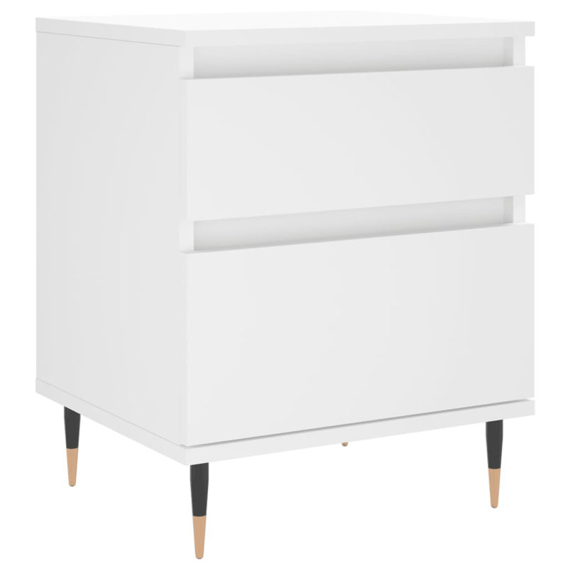 Mironda 40cm W Manufactured Wood Bedside Table, White