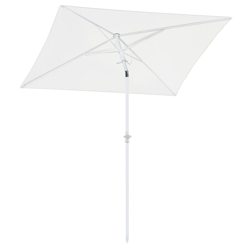 180cm X 125cm Rectangular Tilt Market Parasol, White