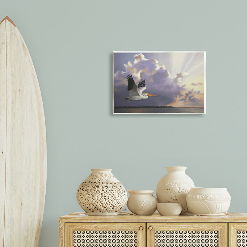 «Dawn Sunrise Pelican» par D. Rust, H 13 po x l 19 po