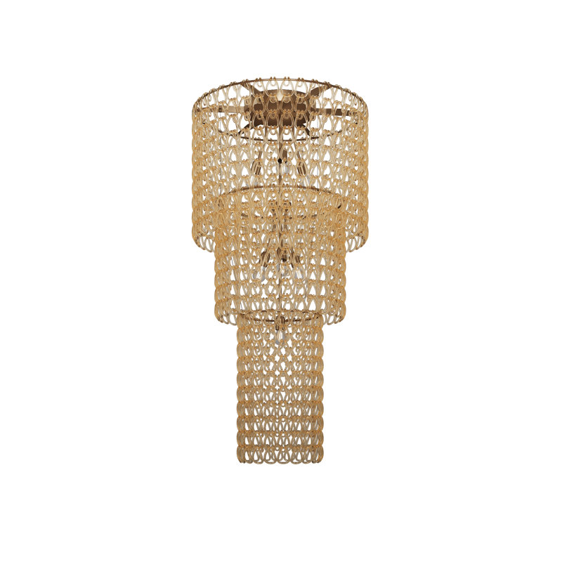 Minigiogali Ceiling Lamp Ca3 Black Matt Bronze 1 E26 Ul, Crystal Amber, Matte Bronze